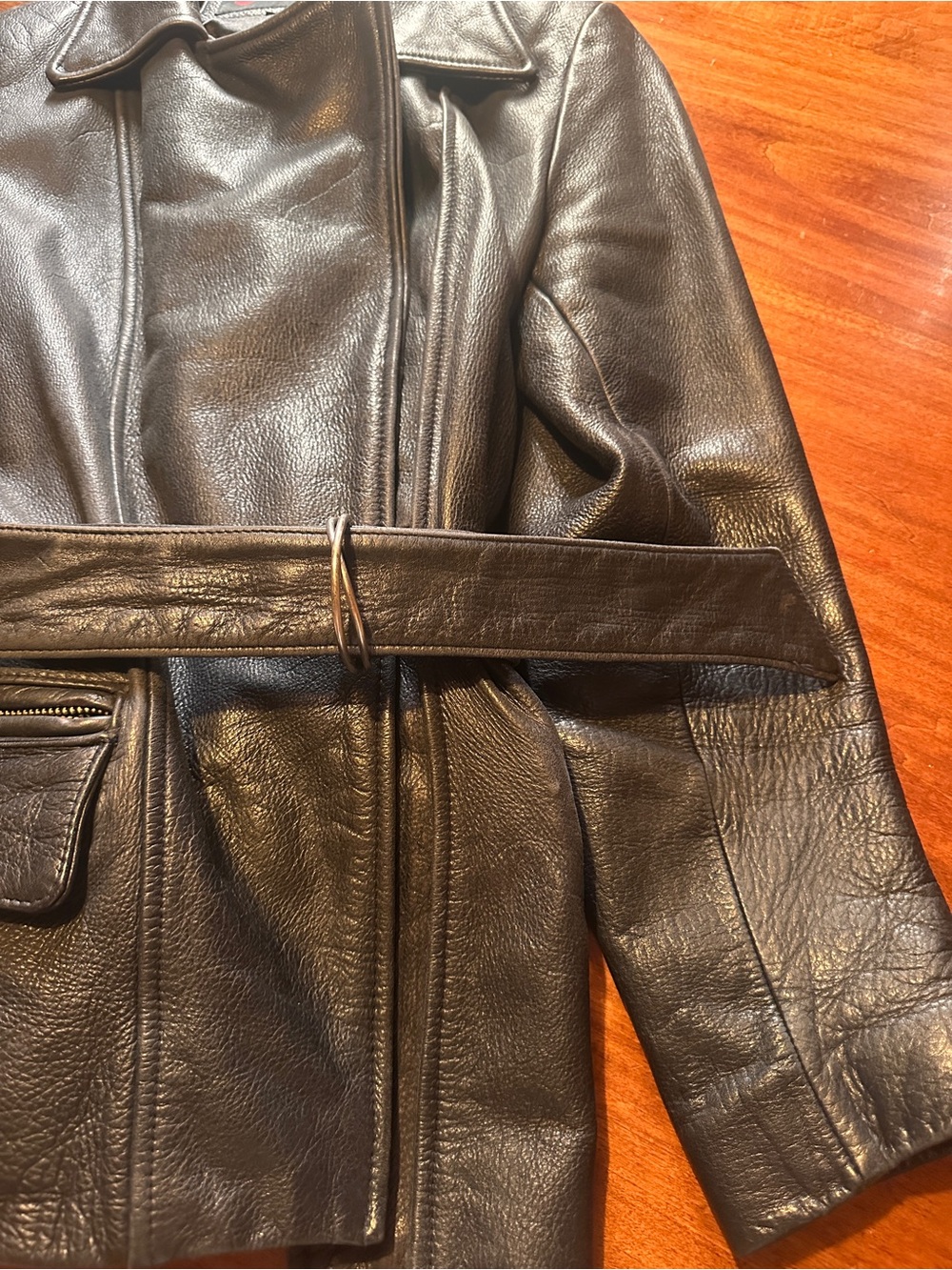 GUESS Black Leather Asymmetric Zip Jacket - Picture 13 of 14
